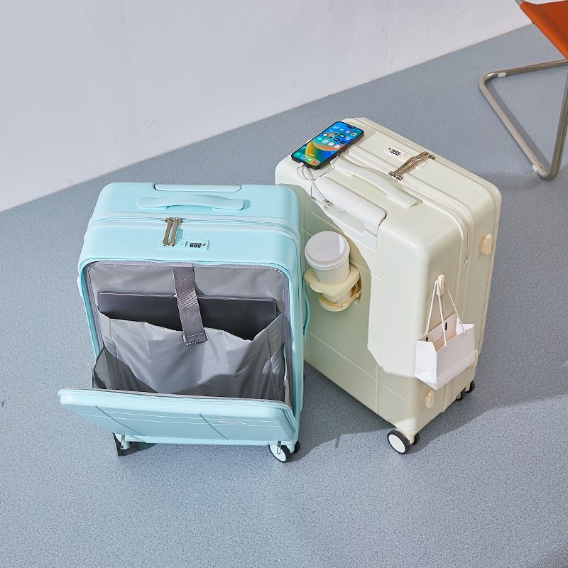 WTEMPO Walizka z przodu otwarta damska wielofunkcyjna walizka na kółkach męska walizka studencka uniwersalne kółko hasło skórzane etui