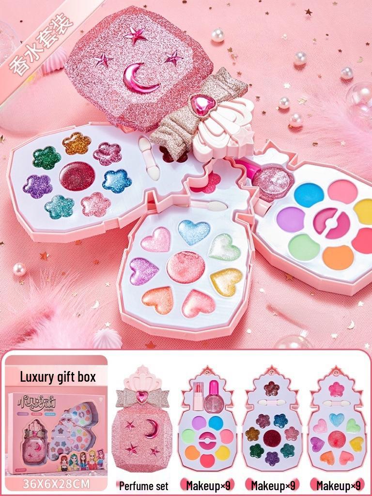 Set de jucării de machiaj pentru copii: Ruj și Kit Cosmetic pentru Fete cu Vârsta Între 3-6 Ani - Ediție Casă de Joacă