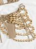 New Khaki Bikini Set 2025 Women Hollow Out Chain Skirt 3 Piece Swimsuit Beach Bathing Suit Push Up Holiday Swimwear Biquini