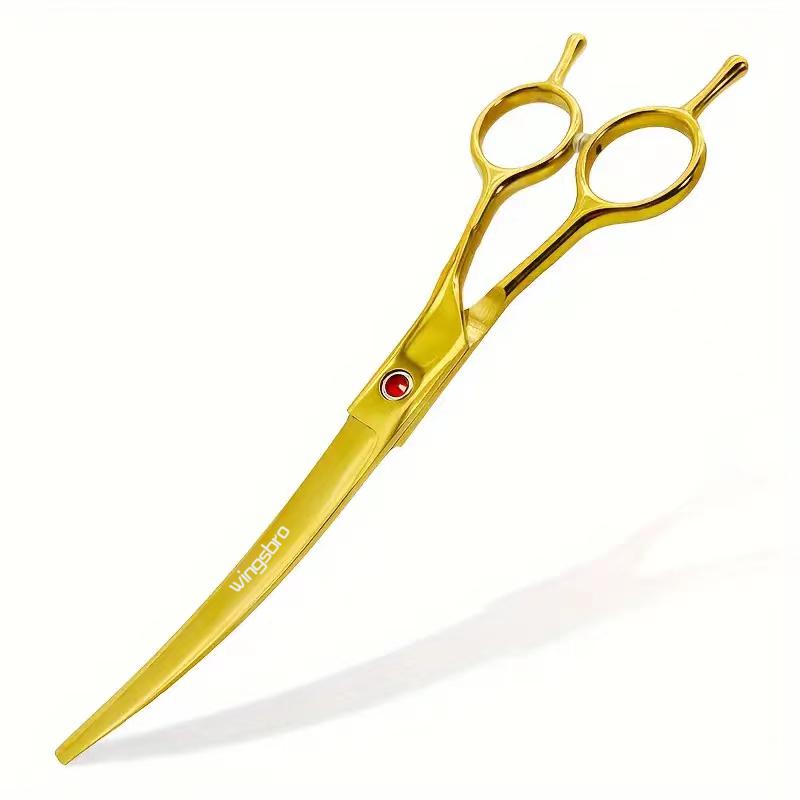 7.5 inches Double-tailed Up Curved Scissors for Pet Grooming, Professional Hair Trimming Shears
