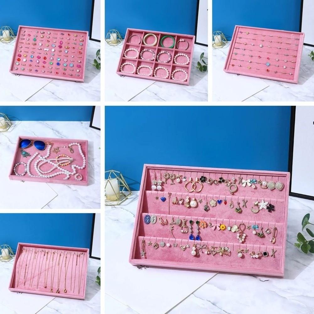 Elegante Samt-Schmuckorganizer Stapelbare Halsketten-Display-Requisiten Armband
