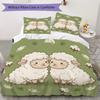 Vintage Sheep Pattern Bedding Uilt Set Uilt Cover Pillowcase Home Decoration Birthday Gift (1 * Duvet Cover + 2 * Pillowcase Without Core)