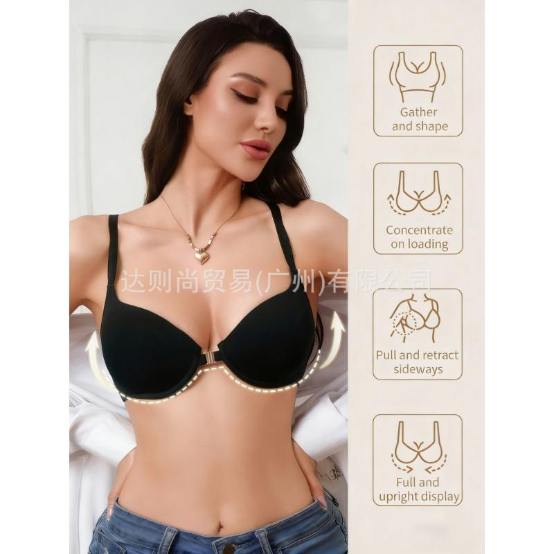 Women Sexy Lace Front Buckle Push Up Minimizer Comfy Beauty Back Bra