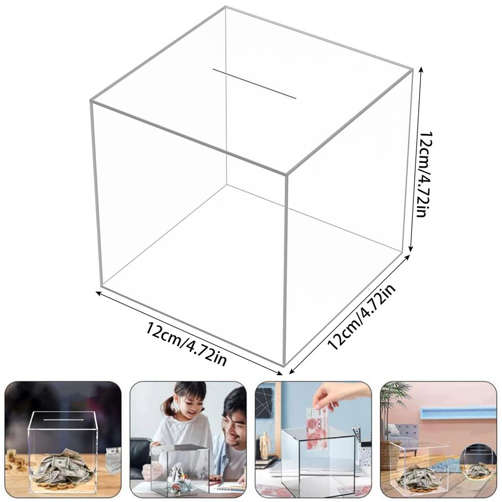 Acrylic Clear Piggy Bank for Adults Large Capacity Money Saving Box Savings Jar for Cash Saving with Key Sturdy Clear Piggy Bank