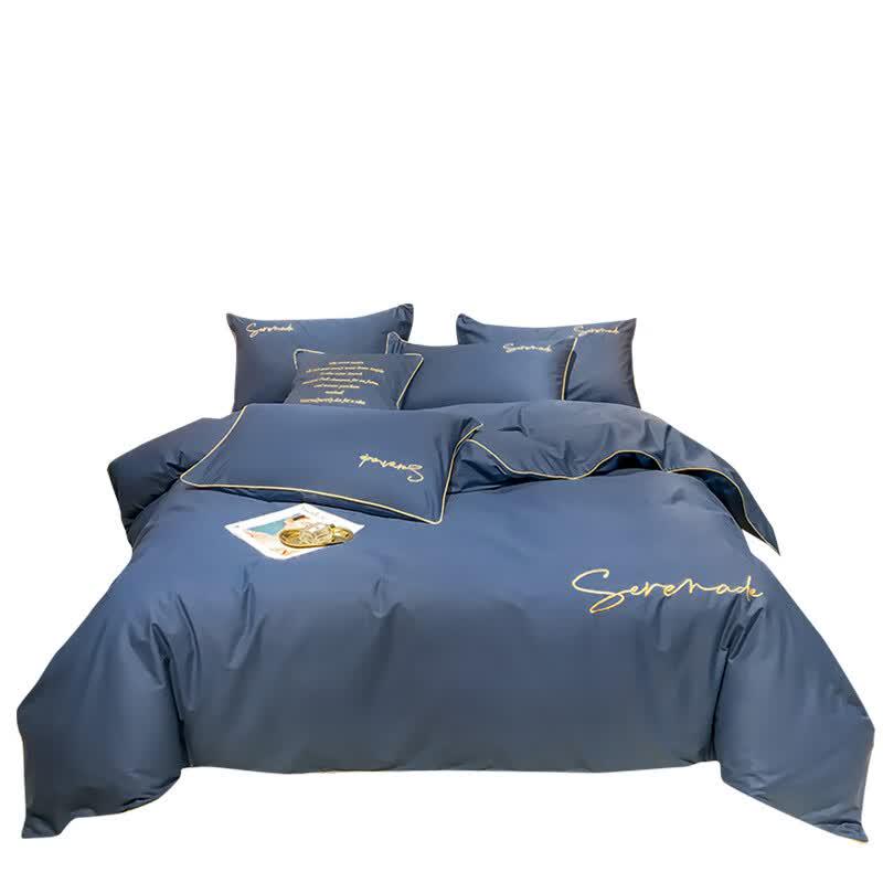 Yiyiai Pure Cotton Embroidered 4-Piece Bedding Set