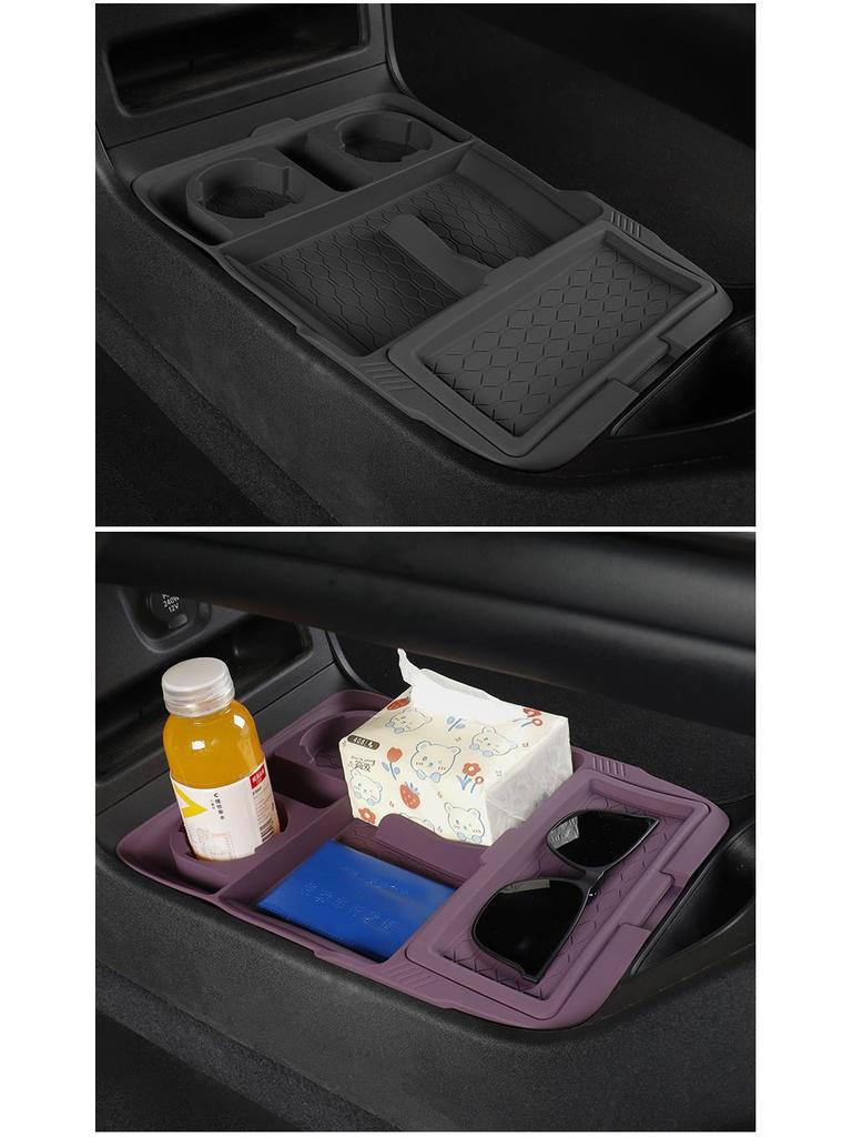 Soft Rubber Organizer for Xiaomi SU7 Console Storage Compartment, Car Interior Accessories
