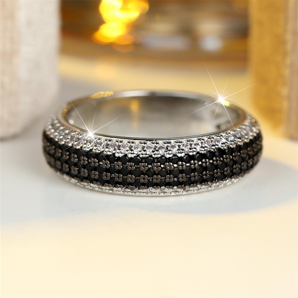 Antique Black Zircon Small Round Stone Rings For Women Trendy CopperColor Engagement Ring Wedding Jewelry Mother's Day Gifts