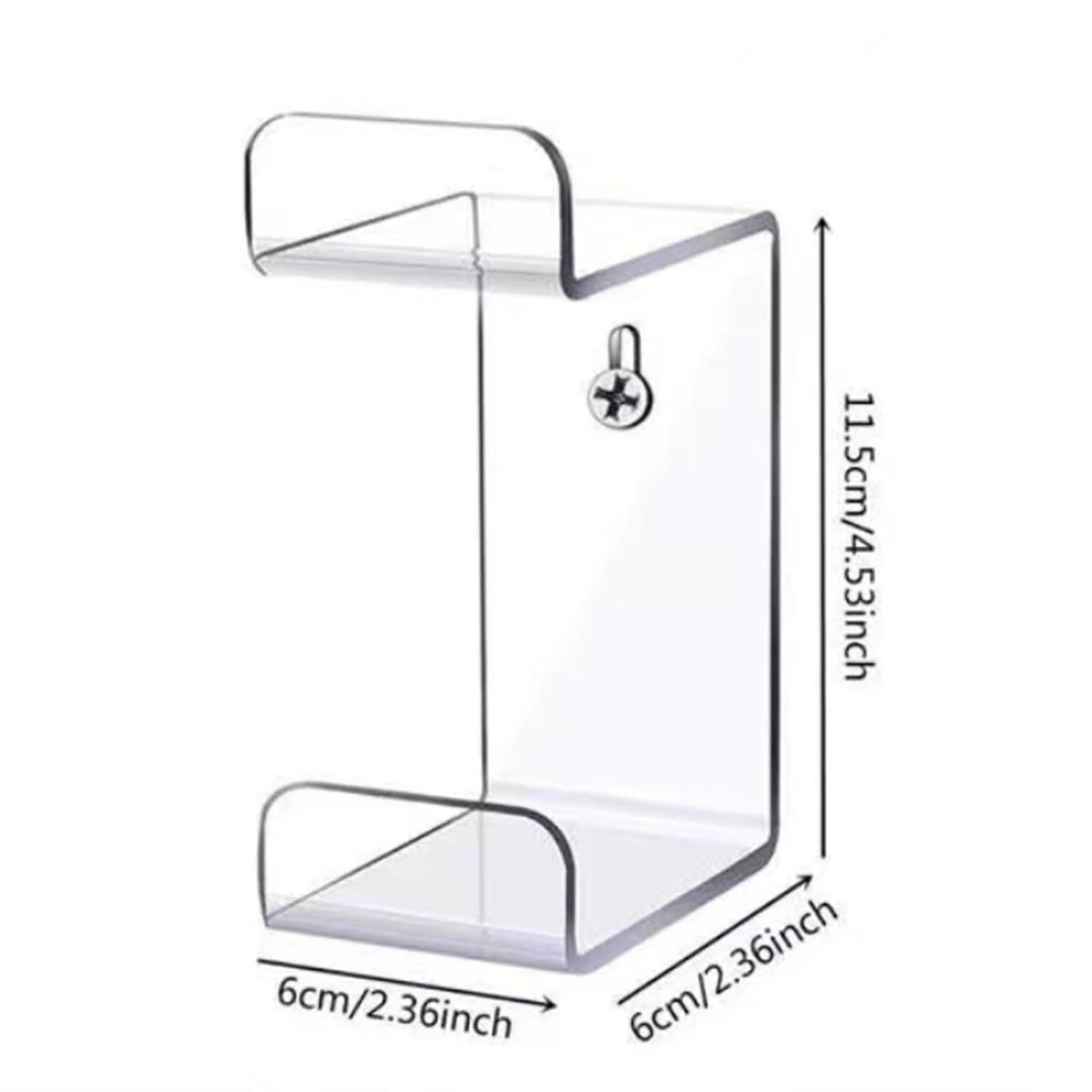 Wall Mounted Acrylic Headphone Holder Stand Transparent Durable Clear Headset Display Rack Organizer for Desk or Wall Mounted Use One Size