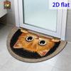 1Pcs Small Cat Semi Circle Welcome Doormat Non-Slip for Outdoor Patio Porch Kitchen Bathroom Entryway Floor Mat