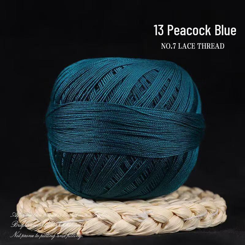 No. 7 Pure Cotton Silk Lace Yarn – Hand-Knitted, Strong Twist, Soft Half-Sleeve Crochet Yarn