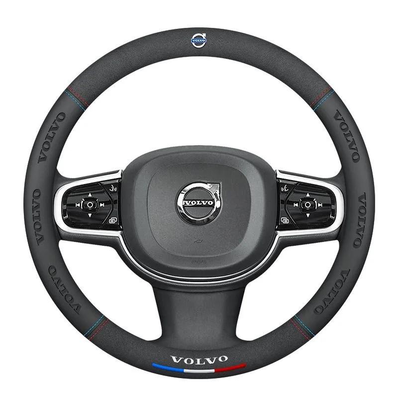 Volvo XC40 XC60 XC70 XC90 V40 V50 V60 V70 C30 C70 S40 S60 S80 S90 Suede Leather Anti-slip Car Steering Wheel Cover Accessories