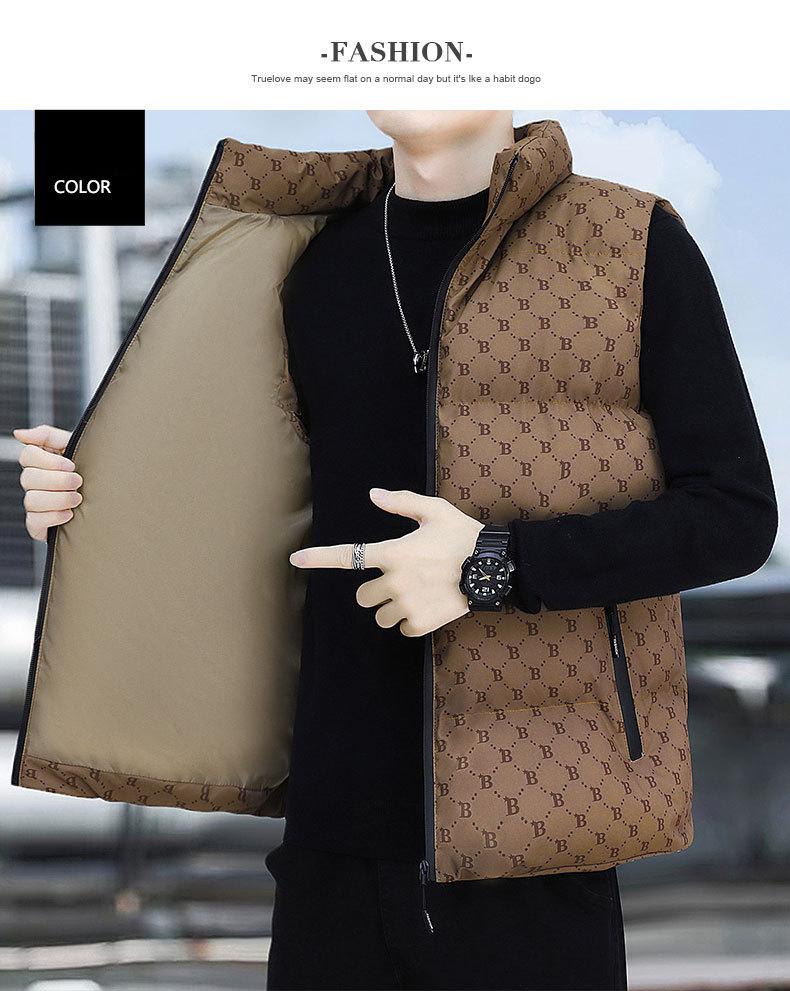 Baumwollweste Herren Herbst und Winter Trend Schultern Ärmellose Jacke Jugend Verdickte Warme Baumwollkleidung Unterhemd