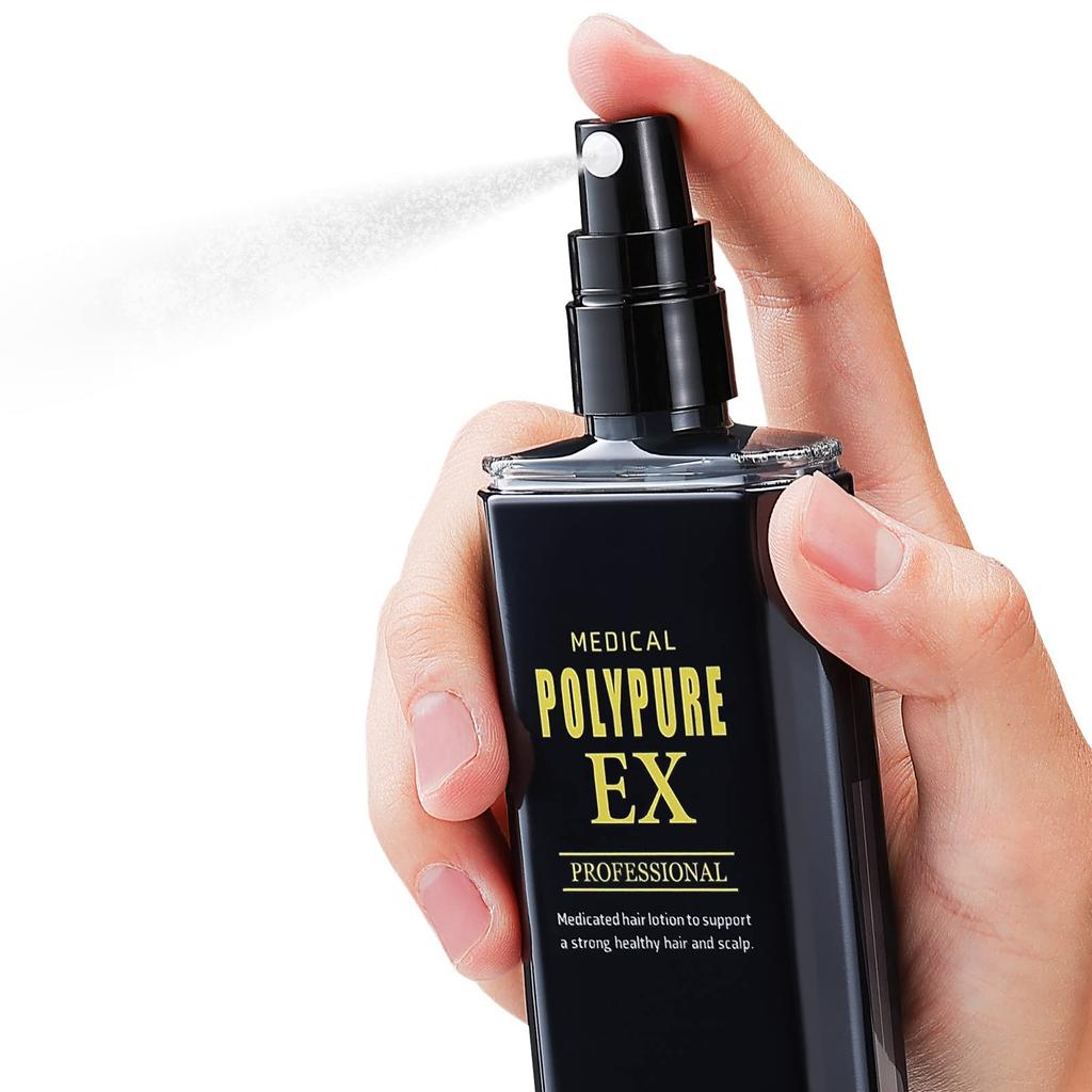 Polypure EX Shampoo Set Hair Growth Tonic Medicated Scalp Shampoo Quasi-drug (Medicated 120ml, 350ml)