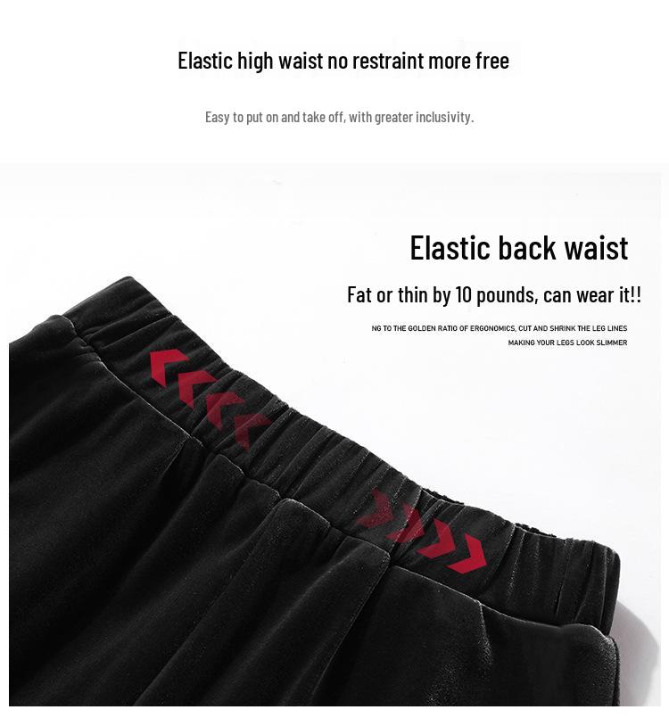 Goldener Samt High-Waist Straight-Leg Hose für Damen - Frühjahr/Herbst 2025 Kollektion