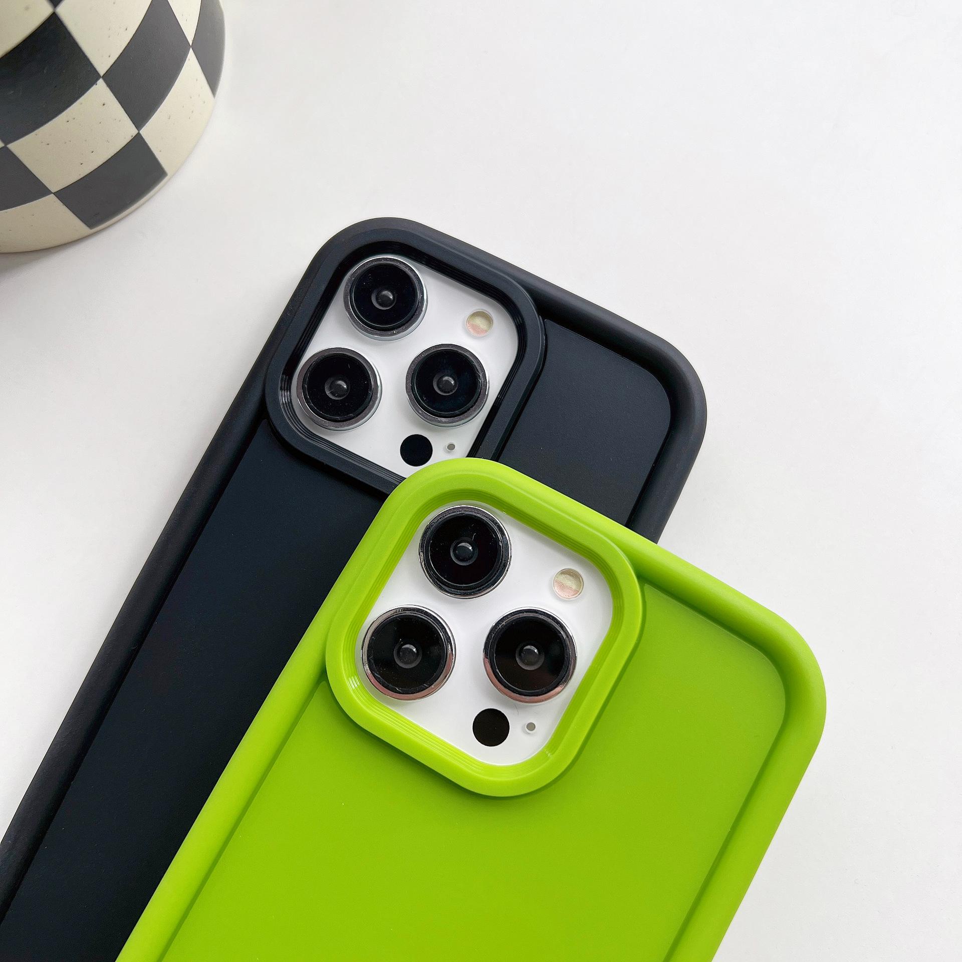 

For iPhone 15 Pro Silicone Phone Case Anti-scratch Mobile Phone Back Protective Cover Mustard Green
