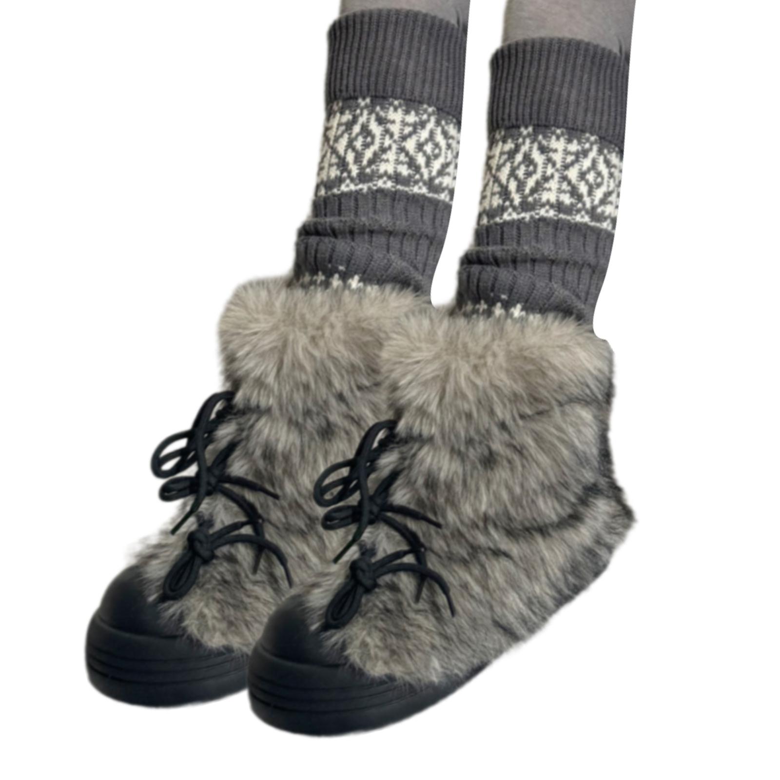 Christmas Leg Warmers for Women Winter Warm Knit Leg Warmers Sweet Long Leg Socks Fashion Leg Sleeve Streetwear Gifts темно серый