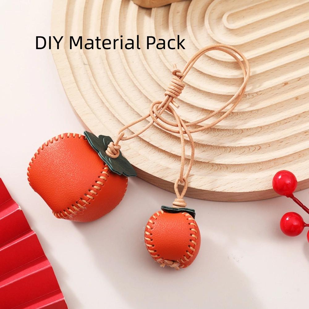 Pear Fruit Bag Pendant Cute Leather Keychain Lovely DIY Material Package Keyring  Women
