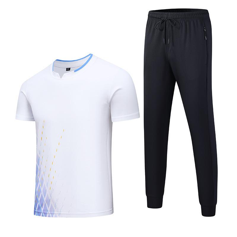 

Couple Set Sports Suit Men s Summer Thin Ice Silk Short Sleeved Loose Plus Size Casual Two-piece Set M