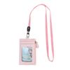 Casual Fashionable Pu Card Bag With Zipper Loose Change Bag With Hanging Rope Men'S And Women'S Card Mini Coin Bag Multiple Card Slots Id Card Bag