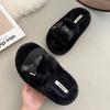 Hairy Slippers Women Wear Thick Soles 2025 New Spring and Autumn Internet Celebrities Word Home Cute Furry Cotton Drag Winter