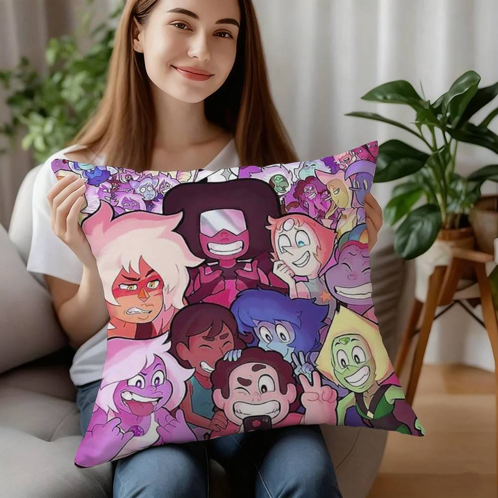 S-Steven Universe Art Pillow Case Plush Fabric Soft Pillowcase Double Sided Print Cushion Cover Household Gifts