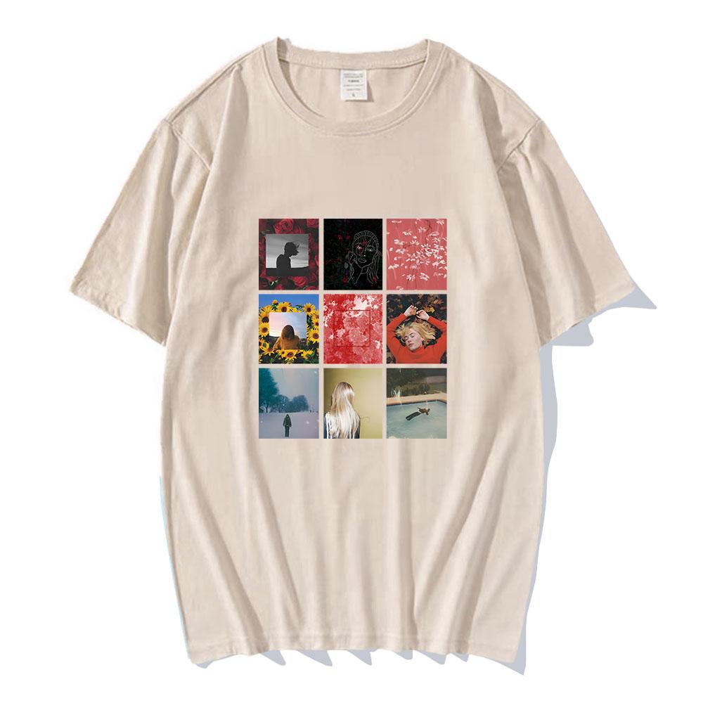 Singer Girl In Red T-shirts Short Sleeve Casual Women/Men Tee-shirt Streetwear Graphic Printing Clothing Summer Cotton Soft Tees