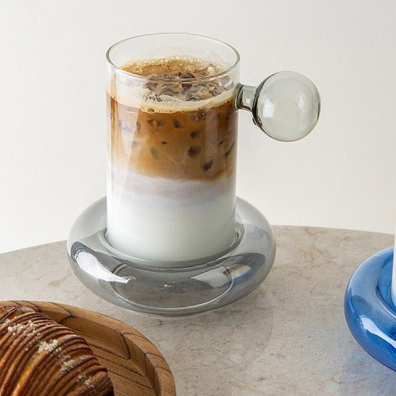 Handle Point Glass Mug Tube Holder Set 3 Colors