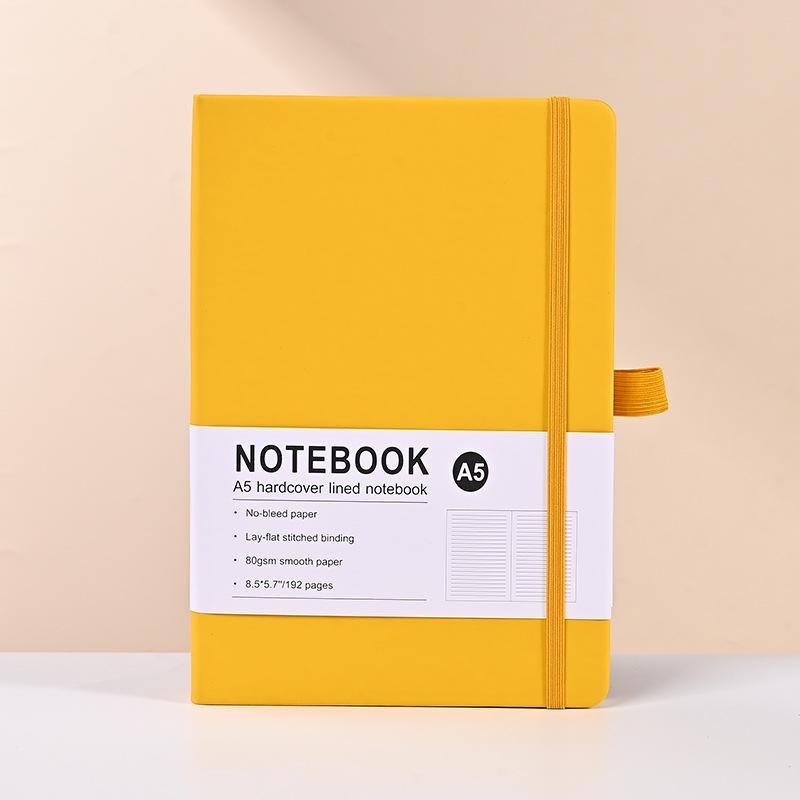 Exklusives PU-Leder-Notizbuch zum Zubinden mit elfenbeinfarbenen linierten Seiten - Macaron-Edition