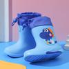 Kids' Cartoon Waterproof Mid-Calf Rain Boots with Removable Fleece Lining for Boys and Girls