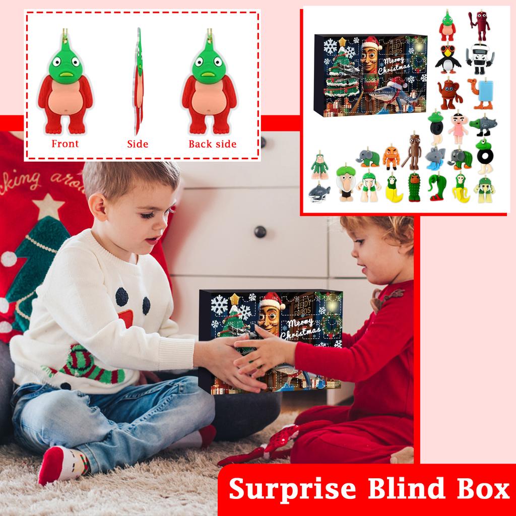 2D Flat Acrylic Pendant Airplane Box, Countdown Christmas Advent Calendar Blindbox, Christmas Tree Ornament