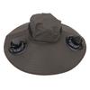 Solar Fan Hat Adjustable Wind Speed Wide Brim Bucket Hat with 2 Solar Fans Water Proof for Hiking Camping OD Green