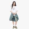 Trendy Women's Loose-Fit Cotton Short-Sleeve T-Shirt with Chic Print Design