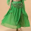 Ladies' Belly Dance Skirt Hanging Coin Skirt Chiffon Big Swing Skirt Performance Dress Shining Stage Performance Dress Shining Half Body Skirt