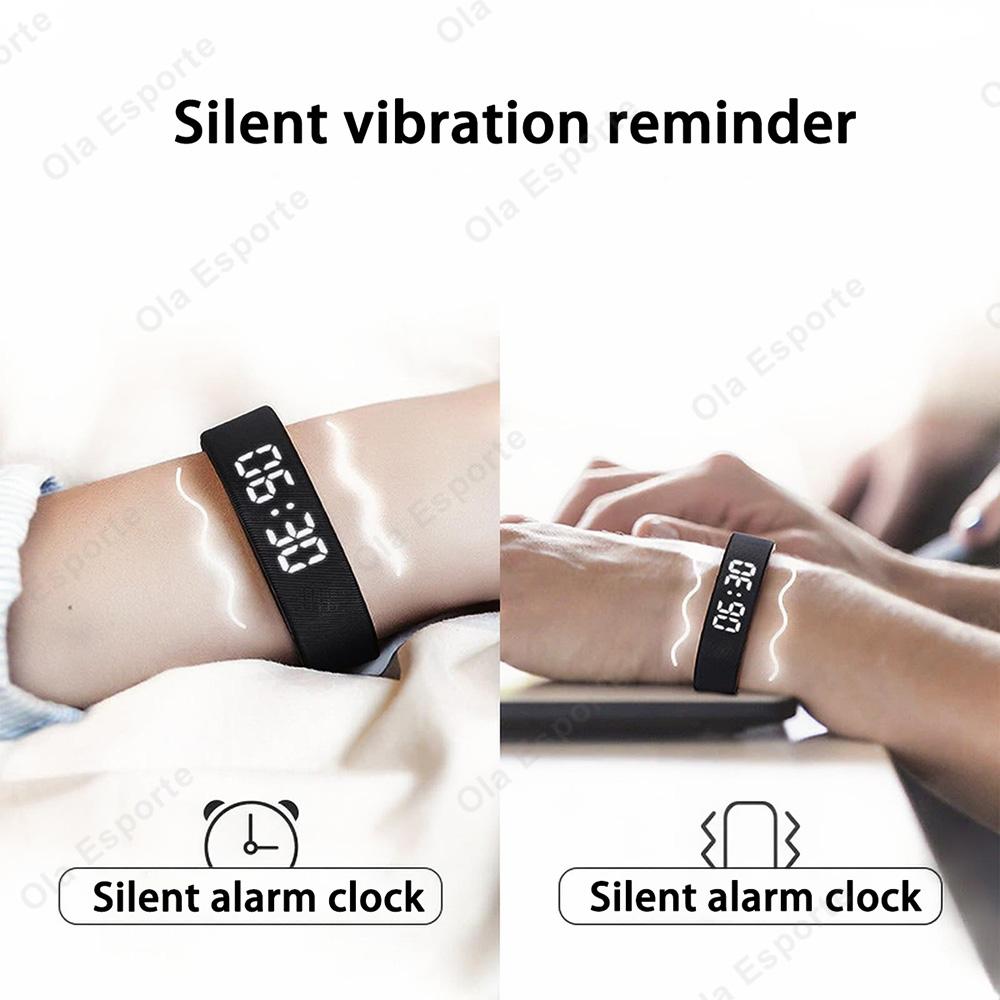 LED Digital Smart Wristbands Waterproof Smart Clock Smartband With Running Pedometer Monitor Smart Band Vibration Alarm Reminder