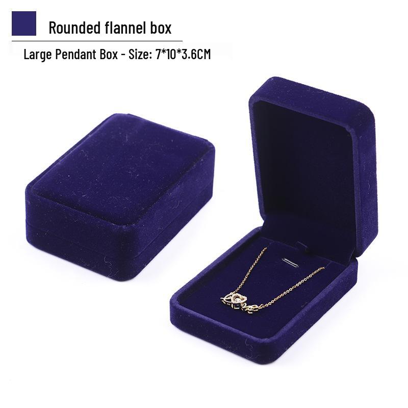 Rounded Corner Plush Jewelry Storage Box for Bracelets, Rings, and Necklaces