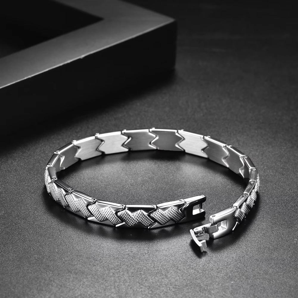 Hip Hop Waterproof 316L Stainless Steel Textured Bracelet / Diamond Cut Bracelet Men's Gift Bracelet Hypoallergenic Anti-tarnish