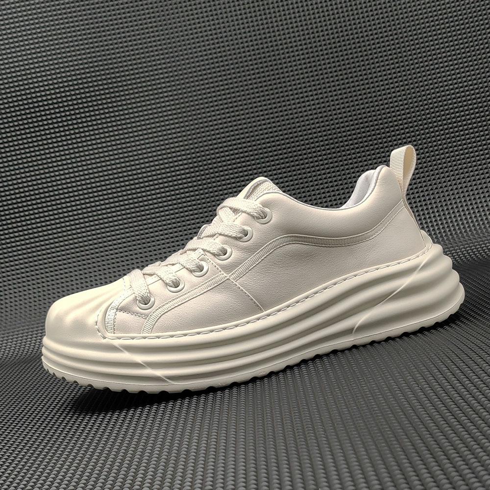 Boys' First-layer Cowhide Platform Running Shoes Board Shoes Men's Trendy Shoes European Station Men's Shoes Shell Head Men's Casual Shoes