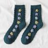 Three Pairs of Women's Socks Korean Fashion Plaid High Socks Autumn and Winter Retro Wild Pile Socks