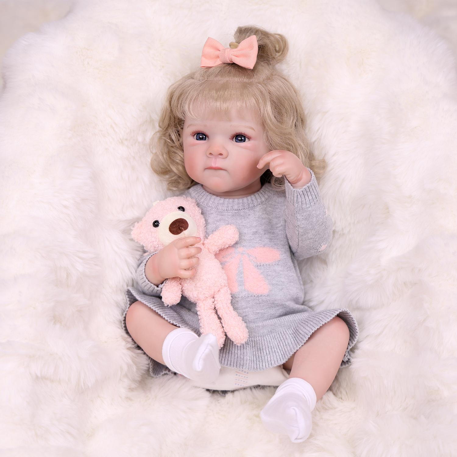 

KEIUMI 18 Inch Realistic Reborn Baby Doll Full Silicone Vinyl Cute Girls Early Education Toy Birthday Gift 18 inch