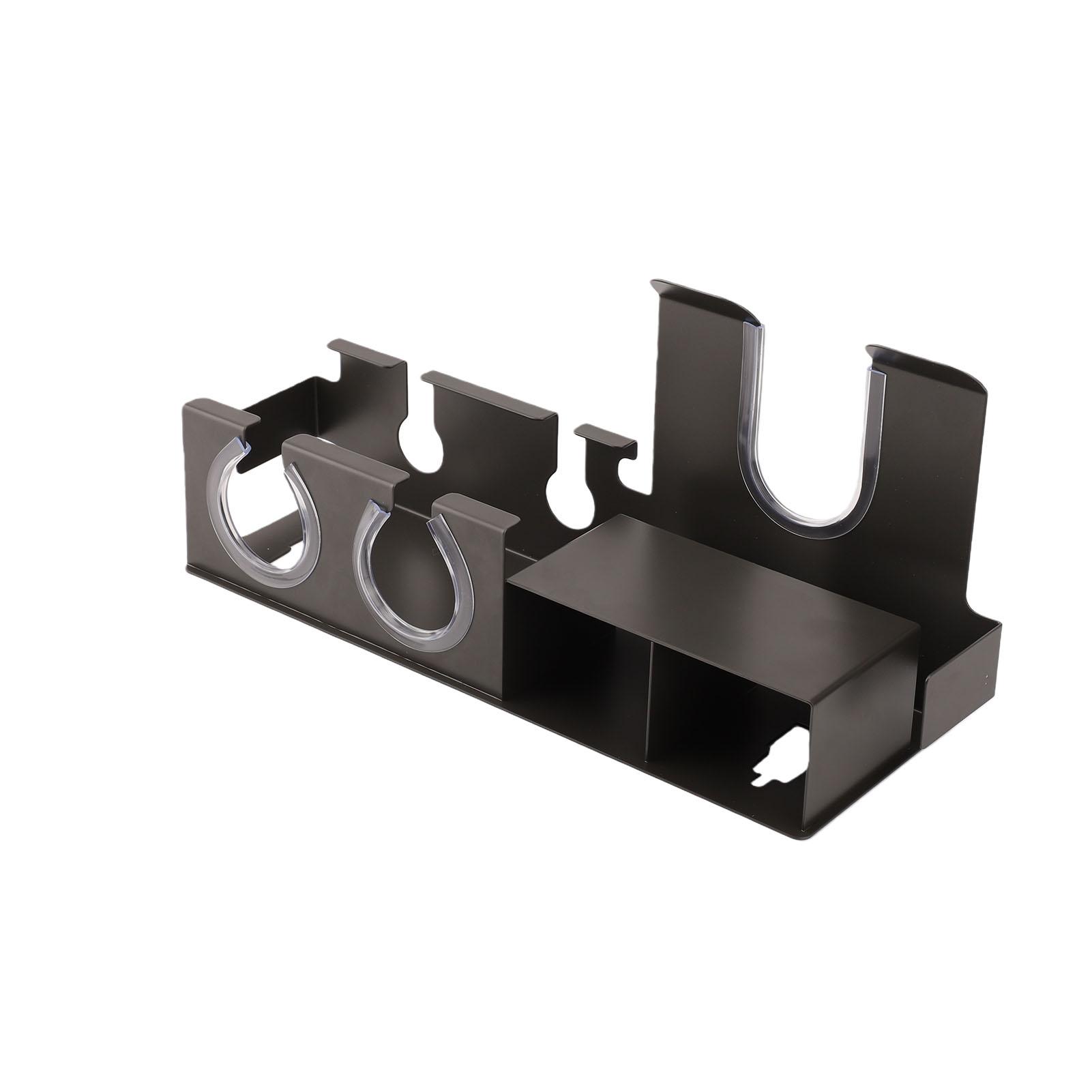 Wall mounted hair dryer holder, curling iron and straightener stand, hair care tool storage rack