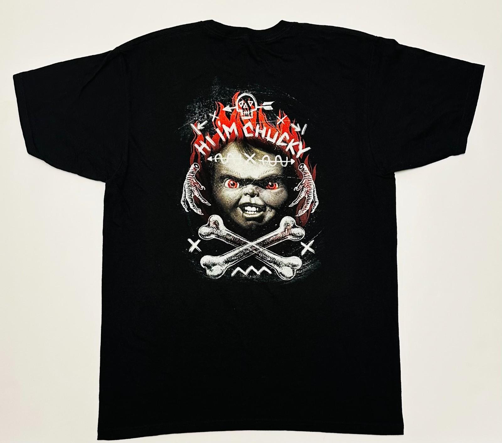 Neon Riot Hi I m Chucky Black Graphic Print Mens Large Short Sleeve Shirt NWOT M