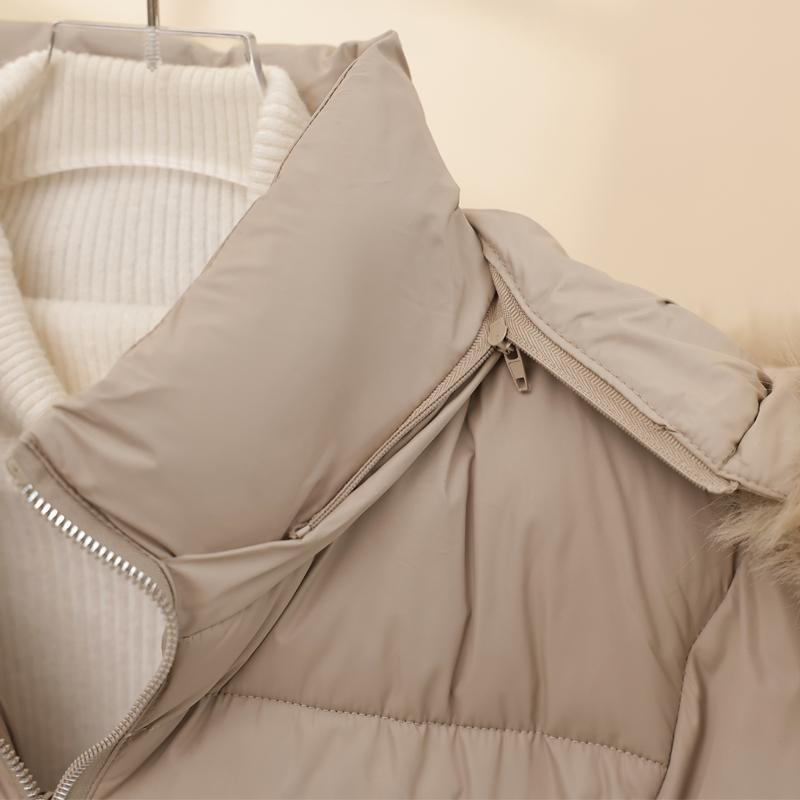 Mode Winter Damenmäntel Kapuze Kunstfellkragen Dick Warm Kurze Parkas Locker Damenjacken