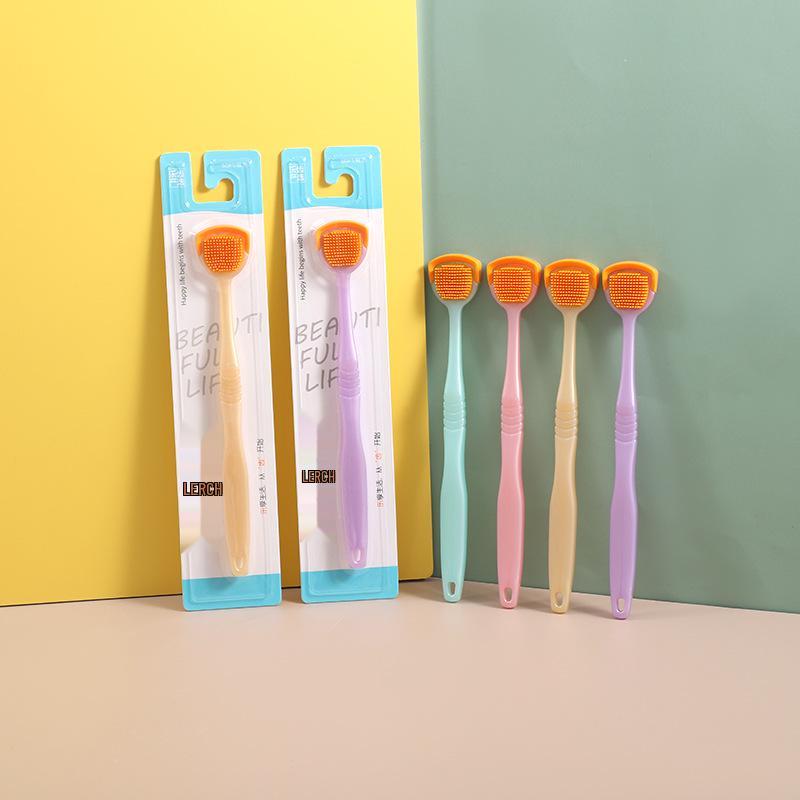 LERCH Portable Tongue Scraper and Cleaning Brush for Oral Care