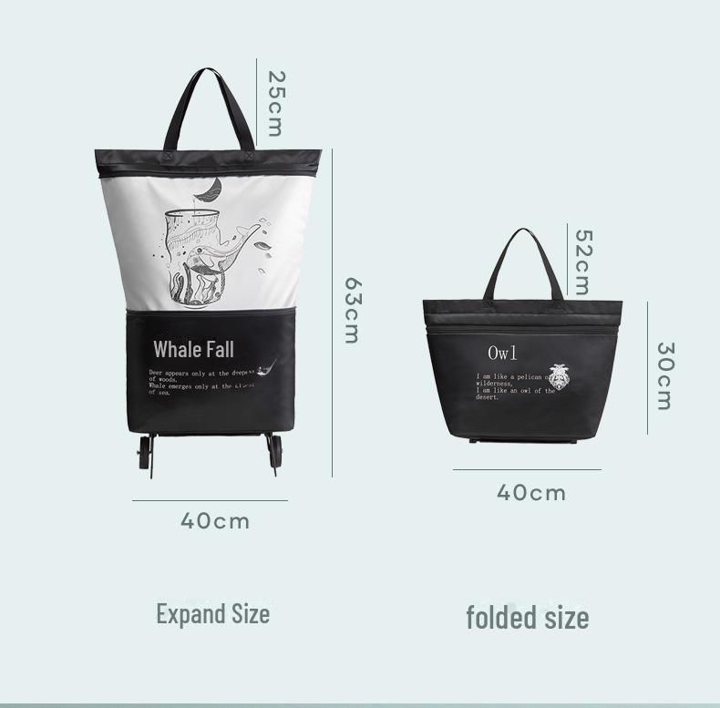 Joey Foldable Shopping Cart: Portable, Large, Thickened Hand-Held Bag with Extra Supermarket Bag