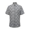 Black Flower Print Short Sleeve Shirt [rpusg1274 Bk]