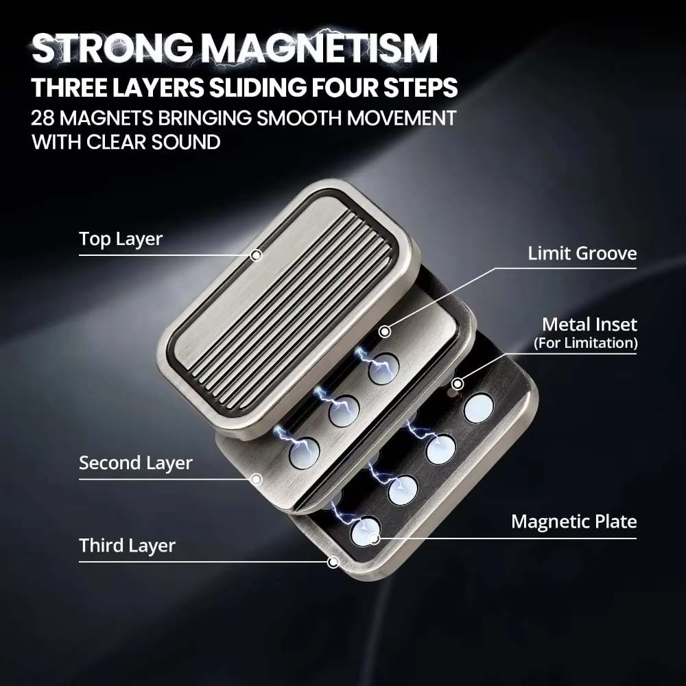 Camera Shaped Push Card Magnetic Triple Push Metal Fidget Toy Creative Fidget Slider  ADHD Autism