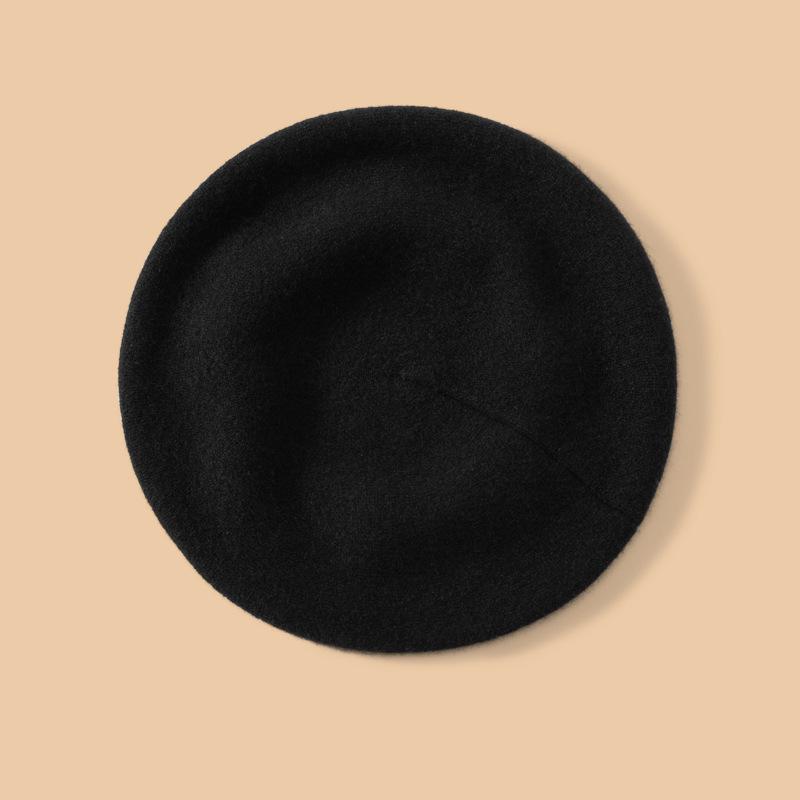 100% Pure Cashmere Women s Knitted Beret - Autumn/Winter Korean Style Streetwear One Size