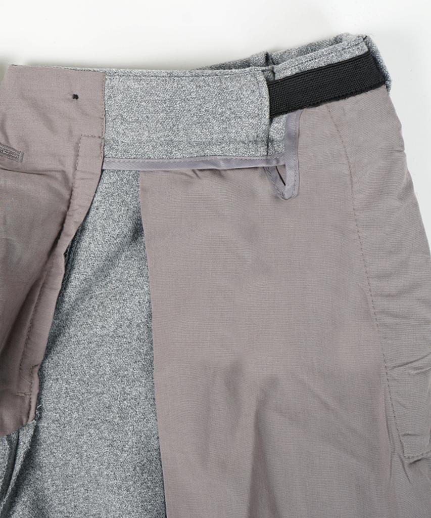 BIRBANTE [Birbante] Melange Double-Pleat Set-Up Slacks - Light Gray