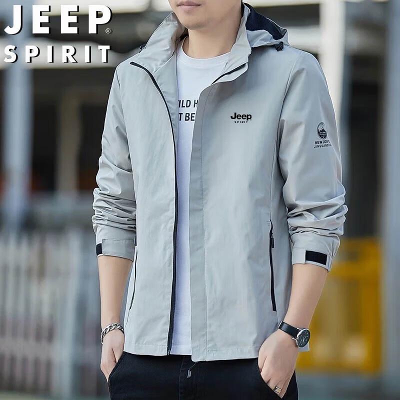 JEEP SPIRIT Men s Hooded Windproof Outdoor Jacket L