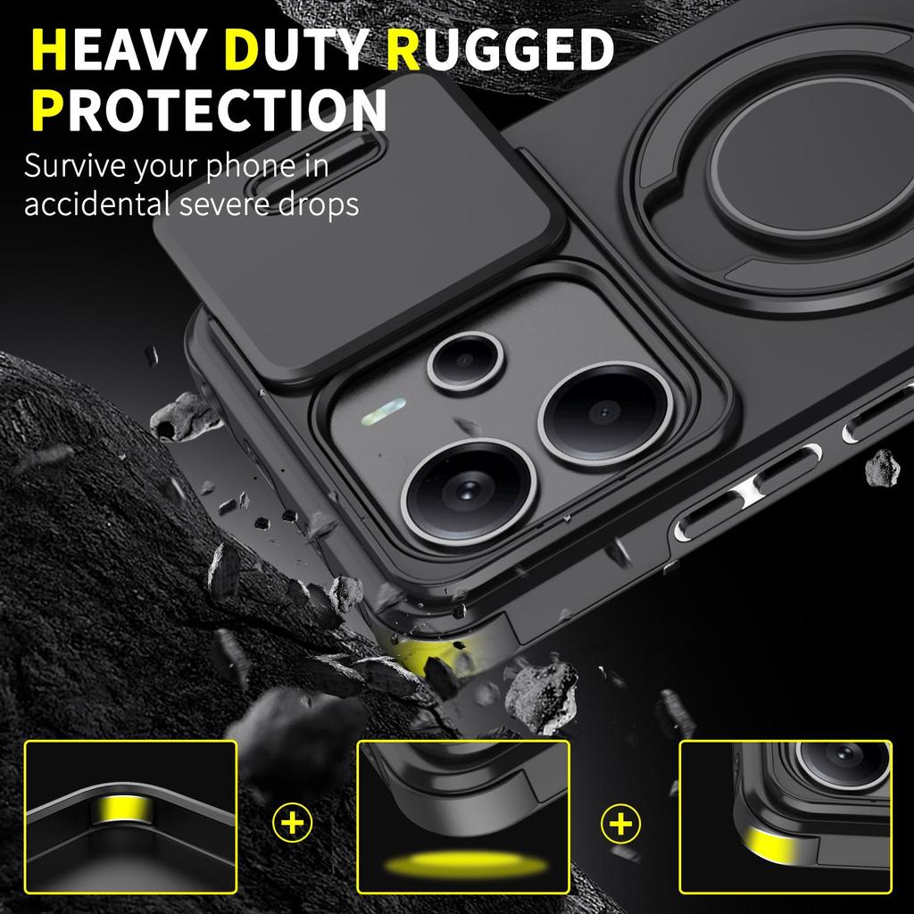 Odporne na wstrząsy etui z pierścieniem na palec do Xiaomi Redmi Note 14 Pro Plus note 15 note15 5G 4G Note13 Note14 Note 13 Pro+ Etui ochronne